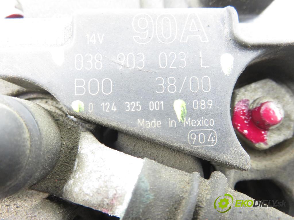 VW NEW BEETLE (9C1, 1C1) HB 2001 66,00 1.9 TDI 90 - ALH 1896,00 Alternátor 038903023L ; 0124325001 (Alternátor)