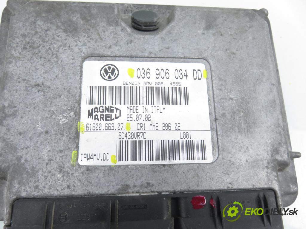 VW POLO (9N_) HB 2002 55,00 1.4 16V 75 - BBY 1390,00 řídící jednotka motora IAW4MVDD ; 6160066307 ; 036906034DD