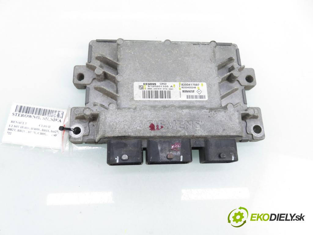 RENAULT CLIO II (BB_, CB_) HB 2004 55,00 1.2 16V (BB05, BB0W, BB11, BB27, BB2T, BB2U, BB2V, 1149,00 Riadiaca jednotka Motor S120201105A ; 8200417597 ; 8200400246