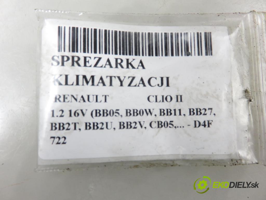 RENAULT CLIO II (BB_, CB_) HB 2004 55,00 1.2 16V (BB05, BB0W, BB11, BB27, BB2T, BB2U, BB2V, 1149,00 KOMPRESOR: klimatizácie 8200037058 (Kompresor klimatizácie)