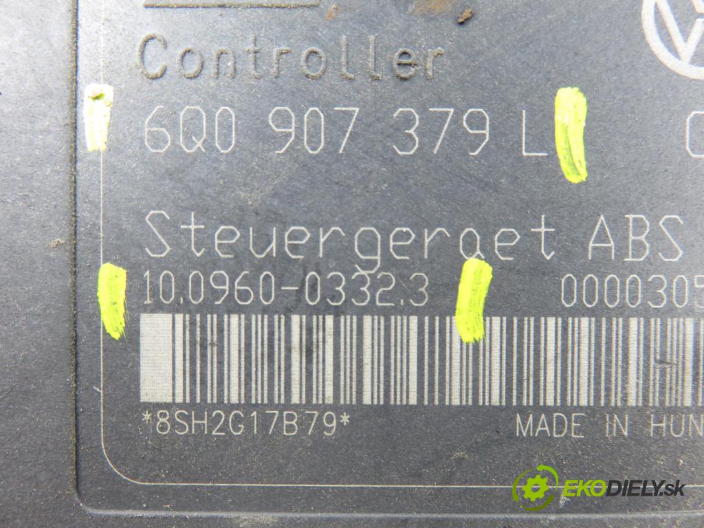 VW POLO (9N_) HB 2002 55,00 1.4 16V 75 - BBY 1390,00 Pumpa ABS 036133062N ; 10096003323 ; 6Q0614117H (Pumpa ABS)