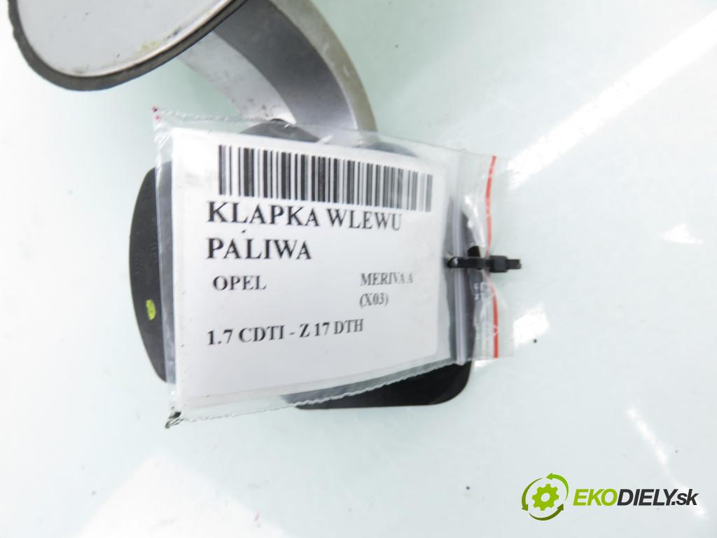 OPEL MERIVA A nadwozie wielkoprzestrzenne (MPV) (X03) HB 2004 74,00 1.7 CDTI 100 - Z 17 DTH 1686,00 Dvierka nádrže paliva 13123250 ; 468435664 (Kľučka dverí ostatné)