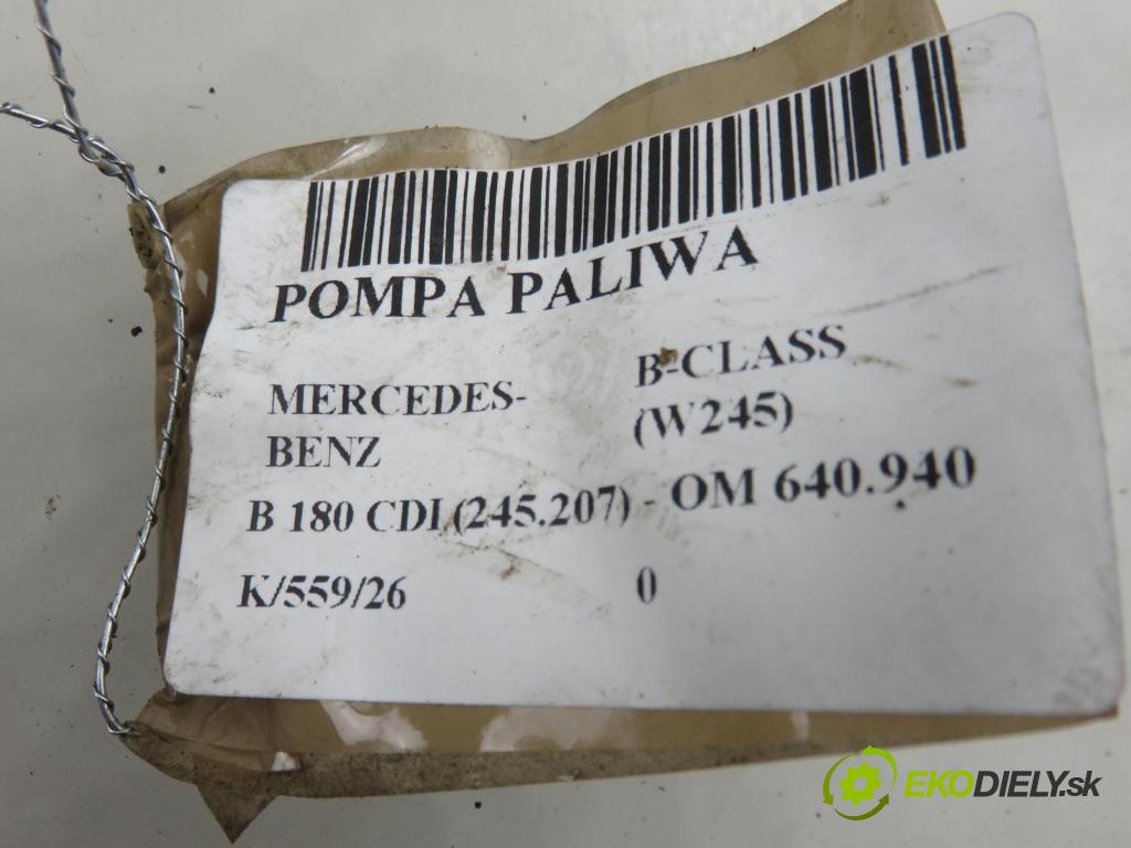 MERCEDES-BENZ KLASA B Sports Tourer (W245) HB 2007 80,00 B 180 CDI 109 - OM 640.940 1991,00 Pumpa paliva 1694701294 ; 0580303050
