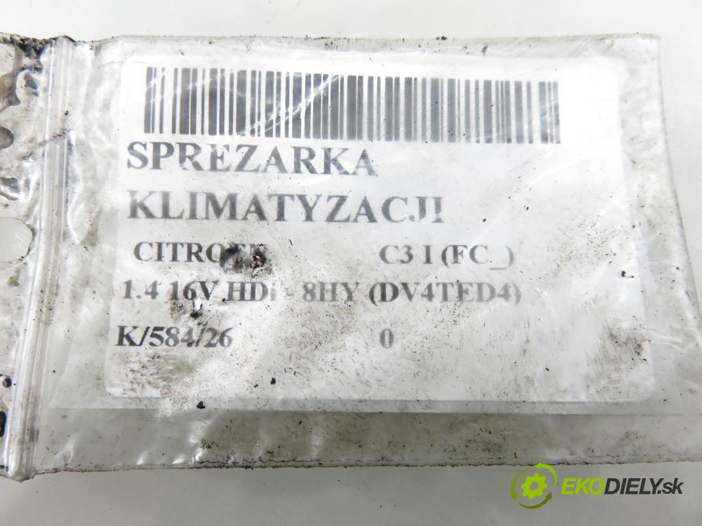 CITROEN C3 I (FC_) HB 2003 66,00 1.4 16V HDi - 8HY (DV4TED4) 1398,00 KOMPRESOR: klimatizácie 9646273380 (Kompresor klimatizácie)