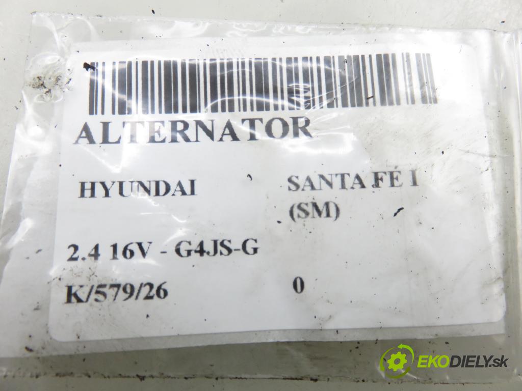 HYUNDAI SANTA FÉ I (SM) SUV 2004 107,00 2.4 16V 146 - G4JS-G 2351,00 Alternátor 3730038400 ; A0002655009 (Alternátor)