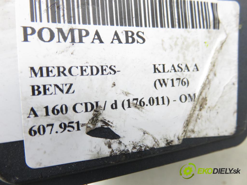 MERCEDES-BENZ KLASA A (W176) HB 2017 66,00 A 160 CDI / d (176.011) 90 - OM 607.951 1461,00 Pumpa ABS 0265956280 ; A0004313700 (Pumpa ABS)
