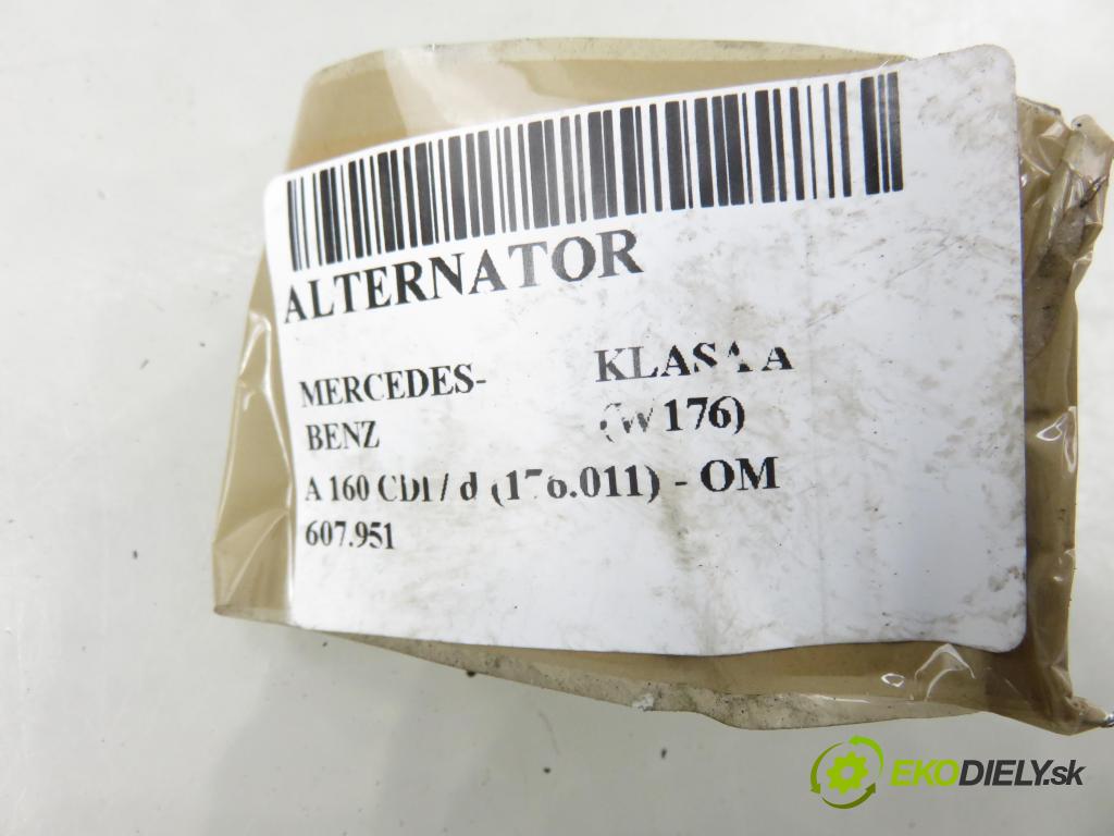 MERCEDES-BENZ KLASA A (W176) HB 2017 66,00 A 160 CDI / d (176.011) 90 - OM 607.951 1461,00 Alternátor A0009063822 ; 0125711043 (Alternátor)