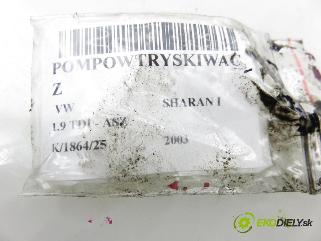 VW SHARAN (7M8, 7M9, 7M6) VAN 2003 96,00 1.9 TDI PD 130 - ASZ 1896,00 Vstrekovač 038130073BA ; 0414720216 (Vstrekovač paliva)