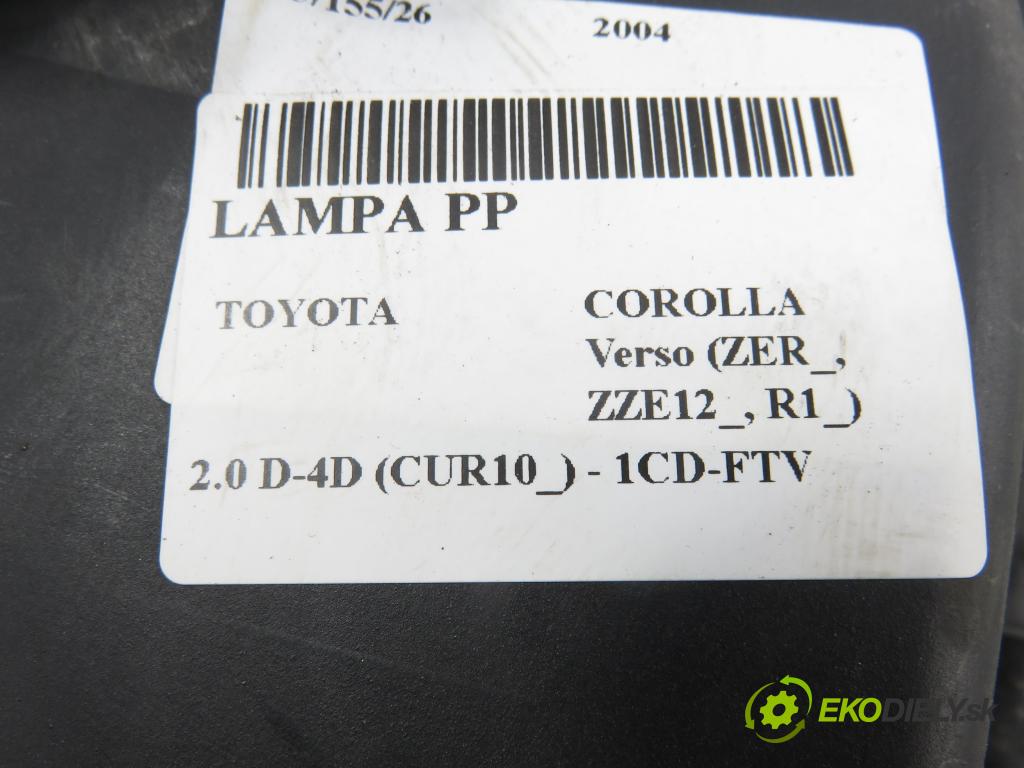 TOYOTA COROLLA Verso (ZER_, ZZE12_, R1_) VAN 2004 85,00 2.0 D-4D (CUR10_) - 1CD-FTV 1995,00 Svetlo PP