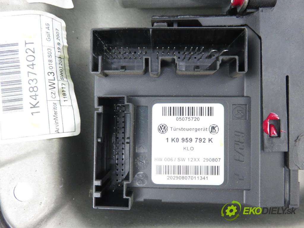 VW GOLF V (1K1) HB 2007 77,00 1.9 TDI - BLS 1896,00 Mechanizmus okien 1K0959702N ; 1K0959792K ; 1K4837402T