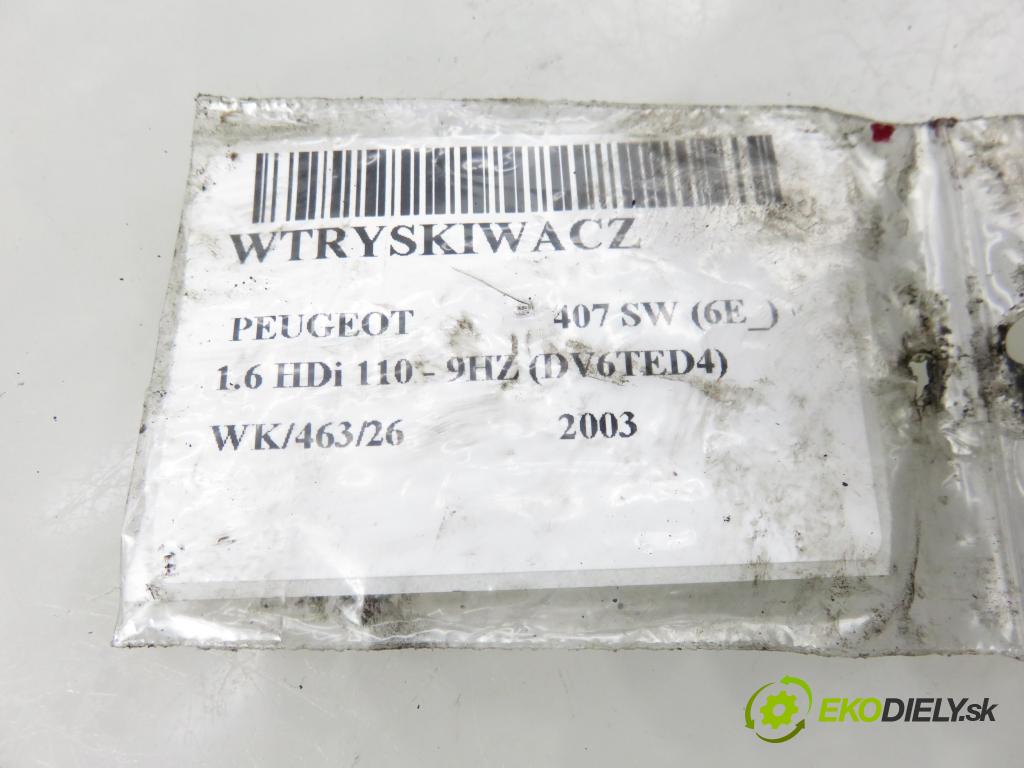 PEUGEOT 407 SW (6E_) KOMBI 2003 80,00 1.6 HDi 110 - 9HZ (DV6TED4) 1560,00 vstrekovač 0445110188 (Vstrekovač paliva)