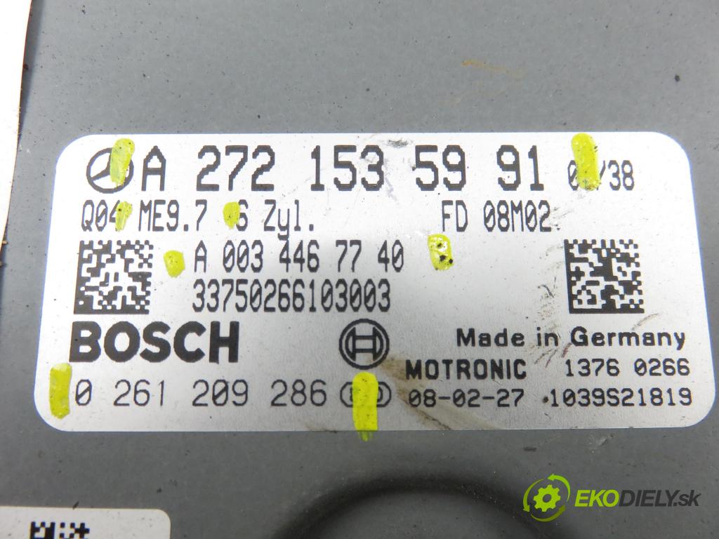MERCEDES-BENZ KLASA S (W221) SEDAN 2008 200,00 S 350 (221.056, 221.156) - M 272.965 3498,00 Riadiaca jednotka Motor 2721535991 ; 0034467740 ; 0261209286