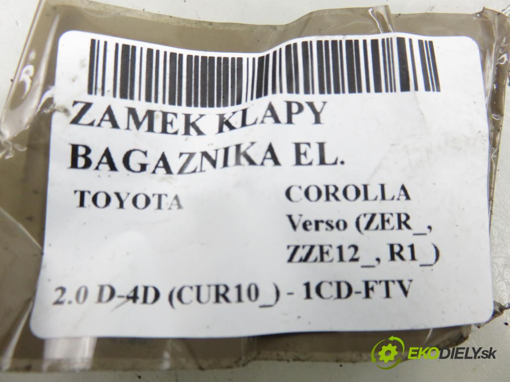 TOYOTA COROLLA Verso (ZER_, ZZE12_, R1_) VAN 2004 85,00 2.0 D-4D (CUR10_) - 1CD-FTV 1995,00 zámok dverí kufor EL.