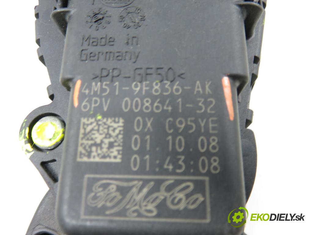 FORD FOCUS II Turnier (DA_, FFS, DS) KOMBI 2008 66,00 1.6 TDCI 90 1560,00 Potenciometer plynu 4M519F836AK ; 6PV00864132 (Potenciometer plynového pedálu)