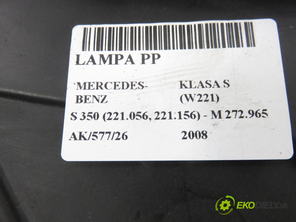 MERCEDES-BENZ KLASA S (W221) SEDAN 2008 200,00 S 350 (221.056, 221.156) - M 272.965 3498,00 Svetlo PP 2218207861