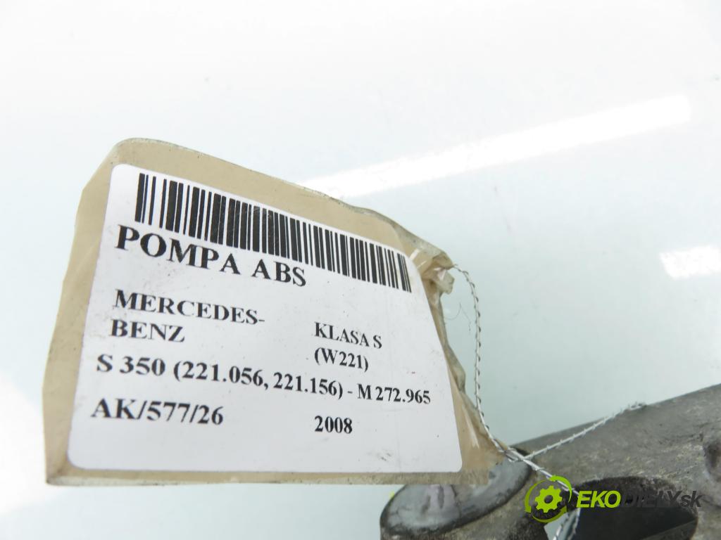 MERCEDES-BENZ KLASA S (W221) SEDAN 2008 200,00 S 350 (221.056, 221.156) - M 272.965 3498,00 Pumpa ABS 2215458732 ; 10092615773 ; 2214311512 (Pumpa ABS)