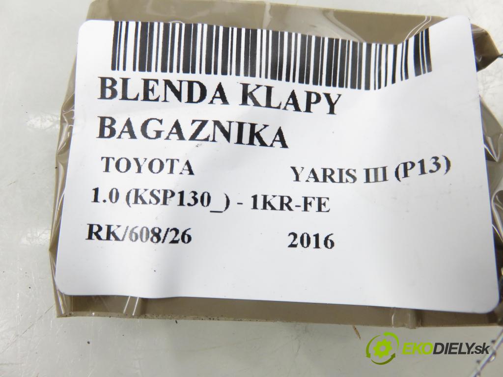 TOYOTA YARIS (_P13_) HB 2016 51,00 1.0 (KSP130_) 69 - 1KR-FE 998,00 Zadné čelo dverí kufor 768010D552