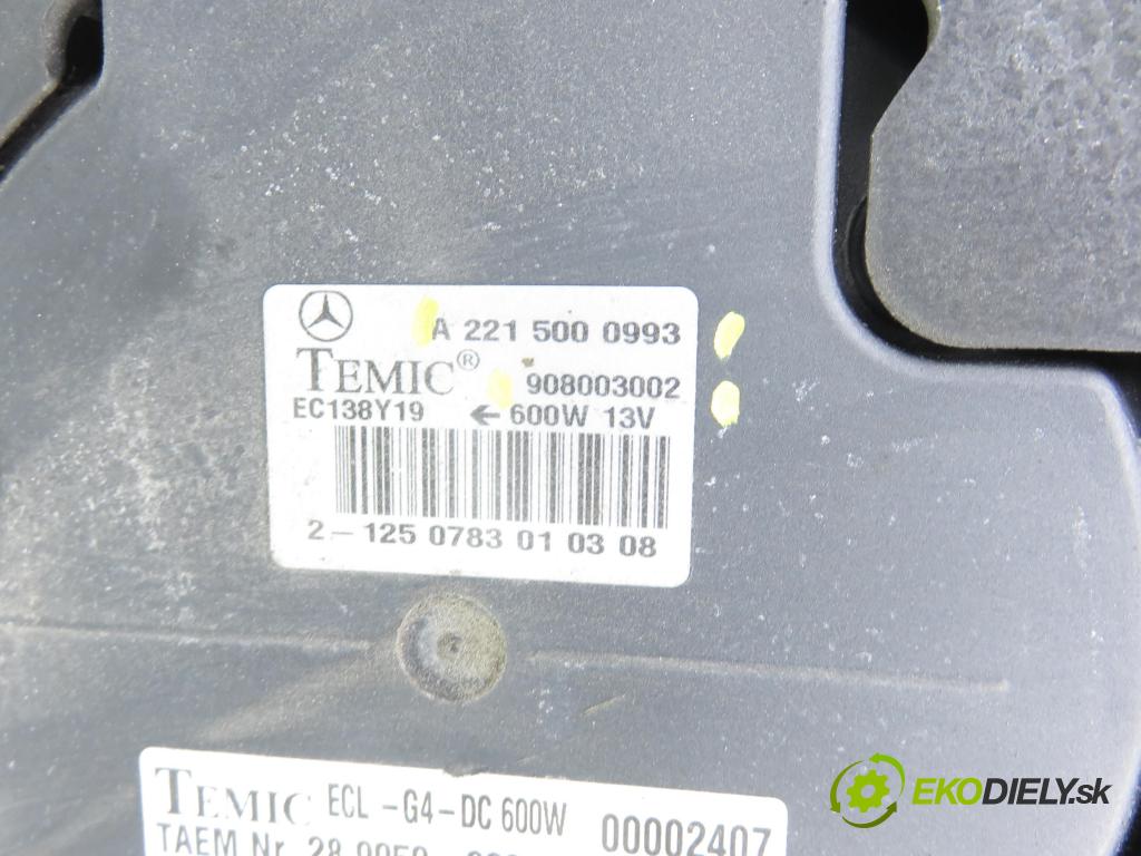 MERCEDES-BENZ KLASA S (W221) SEDAN 2008 200,00 S 350 (221.056, 221.156) - M 272.965 3498,00 Ventilátor chladič klíma/voda 2215000993 ; 908003002