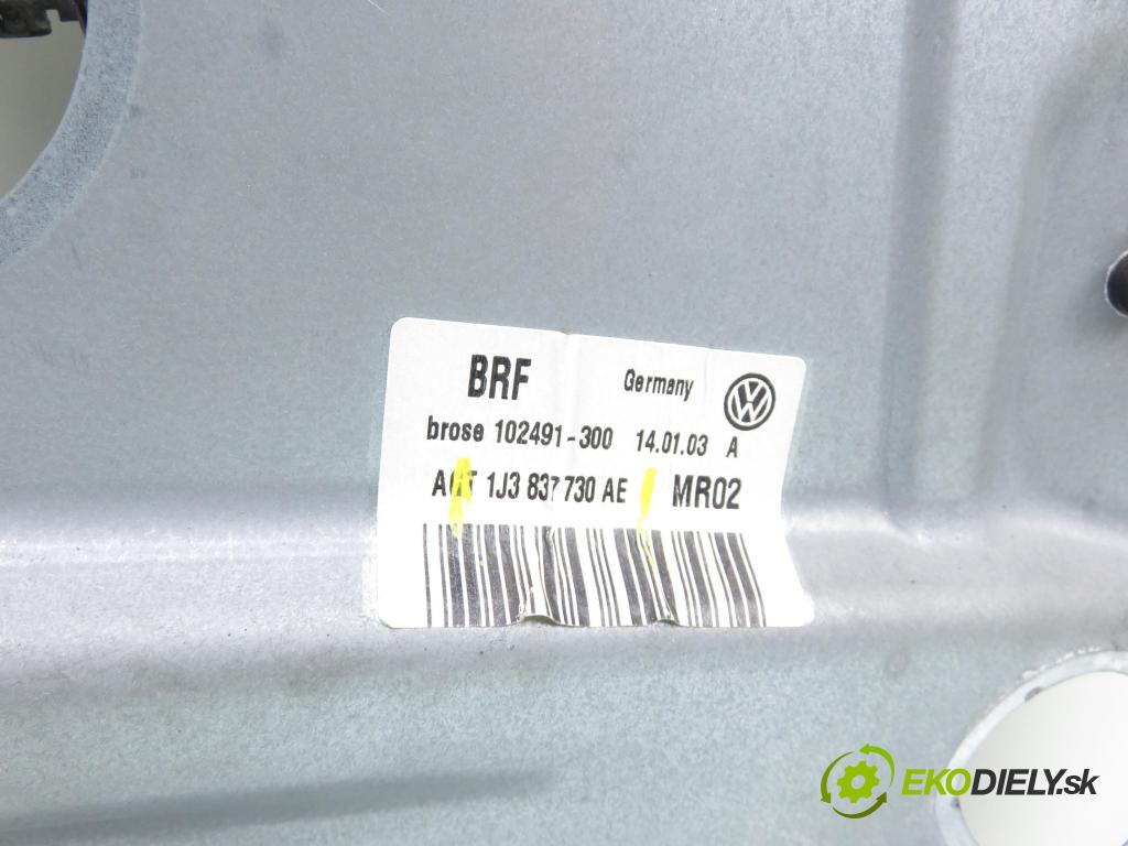 VW GOLF IV (1J1) HB 2003 74,00 1.9 TDI PD 101 - AXR 1896,00 Mechanizmus okien 3D 1J3837730AE ; 1C1959802A