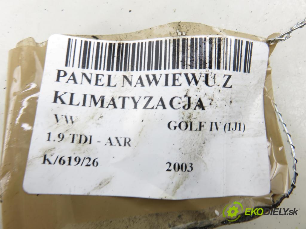 VW GOLF IV (1J1) HB 2003 74,00 1.9 TDI PD 101 - AXR 1896,00 Panel topení KLIMATIZACE: 1J0820045F