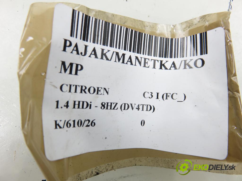 CITROEN C3 I (FC_) HB 2005 50,00 1.4 HDi - 8HZ (DV4TD) 1398,00 páčka/prepínač 96576781XT ; 203887