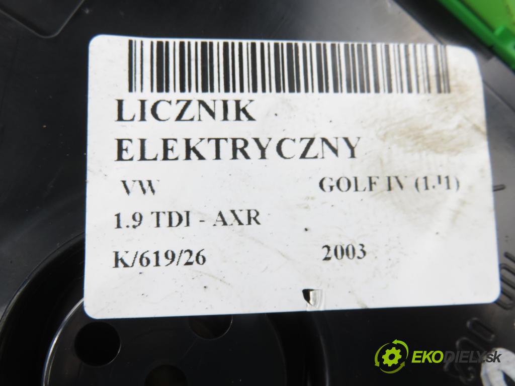 VW GOLF IV (1J1) HB 2003 74,00 1.9 TDI PD 101 - AXR 1896,00 Prístrojovka elektrický 1J0920806G ; 0263637003