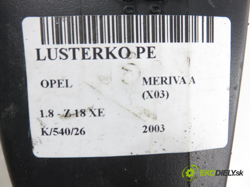 OPEL MERIVA A nadwozie wielkoprzestrzenne (MPV) (X03) MINIVAN 2003 92,00 1.8 - Z 18 XE 1796,00 zpětné zrcátko 93494494