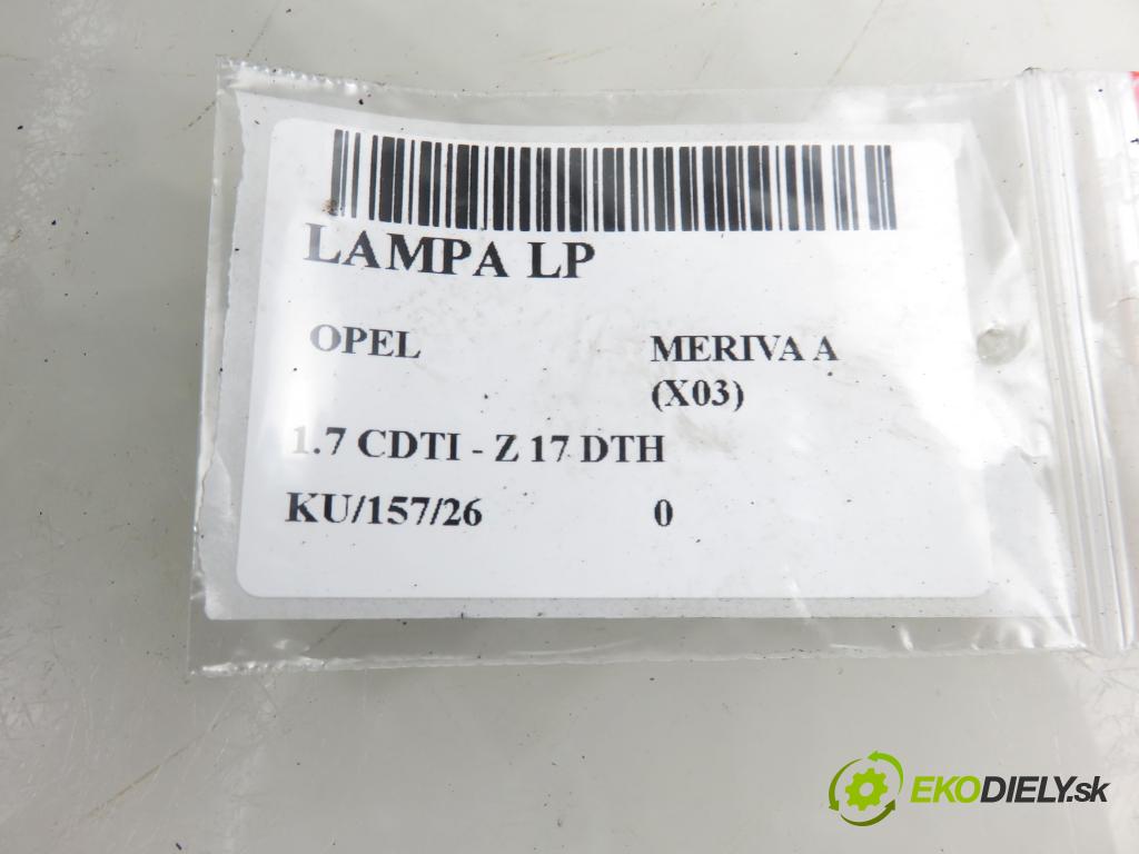 OPEL MERIVA A nadwozie wielkoprzestrzenne (MPV) (X03) HB 2004 74,00 1.7 CDTI 100 - Z 17 DTH 1686,00 světlo LP 93321052