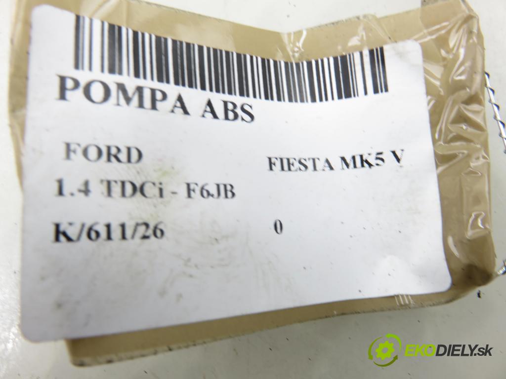 FORD FIESTA V (JH_, JD_) HB 2004 50,00 1.4 TDCi 68 - F6JB 1399,00 Pumpa ABS 10097001173 ; 10020700514 ; 4S612M110CC (Pumpa ABS)