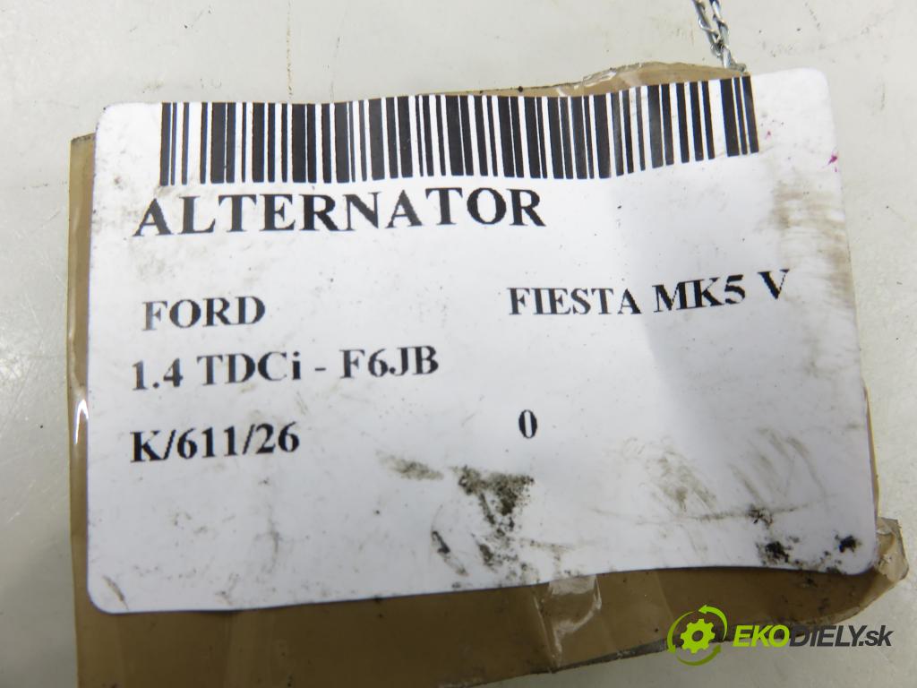 FORD FIESTA V (JH_, JD_) HB 2004 50,00 1.4 TDCi - F6JB 1399,00 Alternátor 3S6TAA (Alternátor)