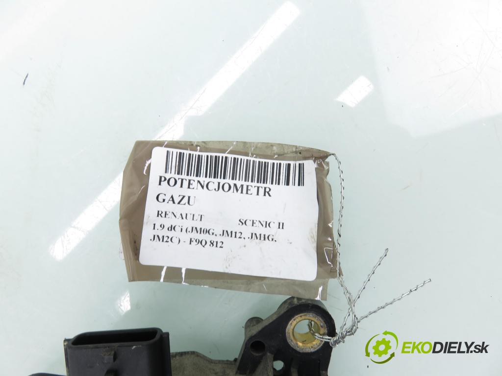 RENAULT SCENIC II (JM0/1_) MINIVAN 2003 88,00 1.9 dCi 120 - F9Q 812 1870,00 Potenciometer plynu 8200159645 (Potenciometer plynového pedálu)