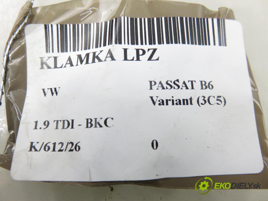 VW PASSAT B6 Variant (3C5) KOMBI 2005 77,00 1.9 TDI - BKC 1896,00 Kľučka LPZ