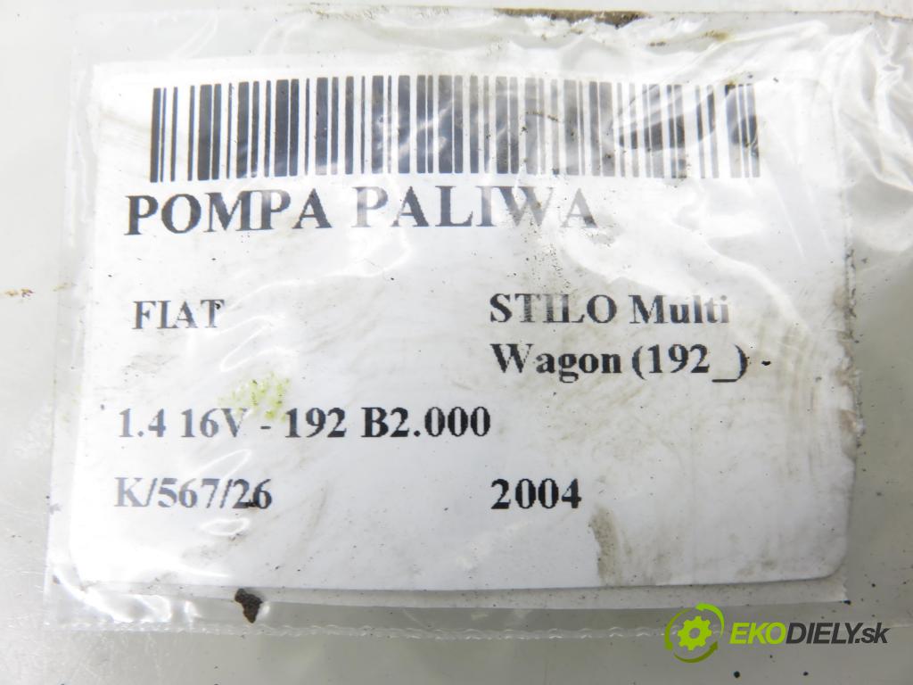 FIAT STILO Multi Wagon (192_) KOMBI 2004 66,00 1.4 16V - 192 B2.000 1368,00 Pumpa paliva 51705573 ; 0580314010