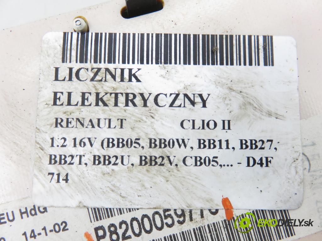 RENAULT CLIO II (BB_, CB_) HB 2002 55,00 1.2 16V (BB05, BB0W, BB11, BB27, BB2T, BB2U, BB2V, 1149,00 Prístrojovka elektrický P8200059776