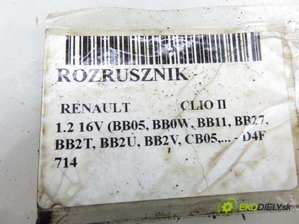 RENAULT CLIO II (BB_, CB_) HB 2002 55,00 1.2 16V (BB05, BB0W, BB11, BB27, BB2T, BB2U, BB2V, 1149,00 Štartér (Štartér)