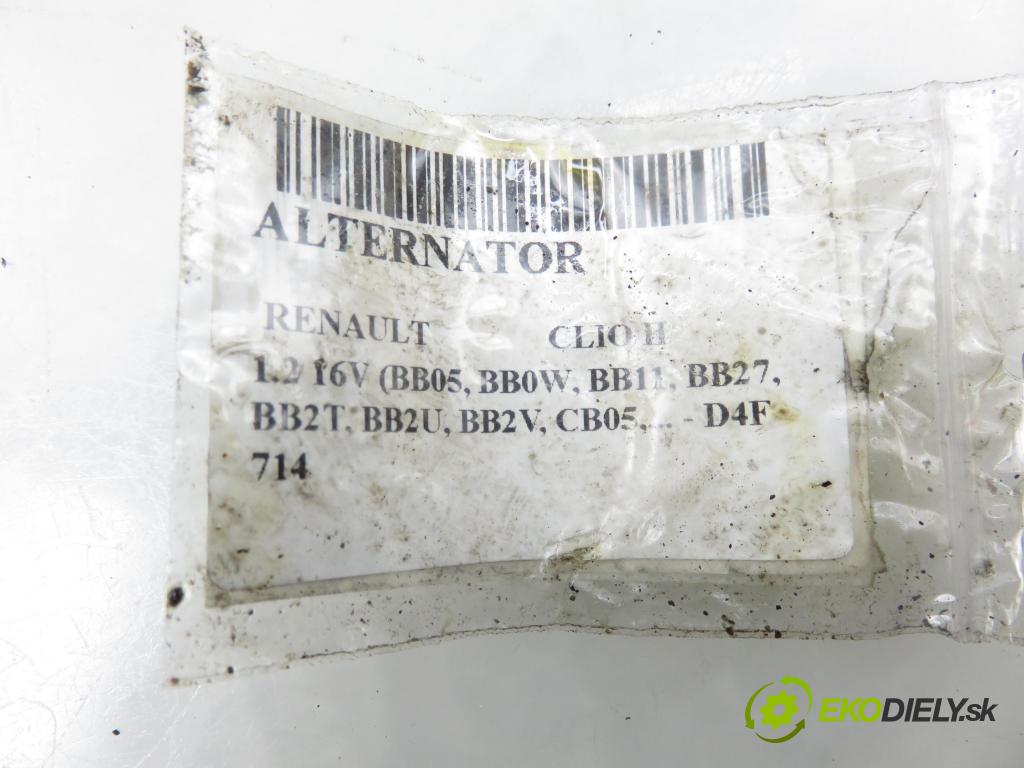 RENAULT CLIO II (BB_, CB_) HB 2002 55,00 1.2 16V (BB05, BB0W, BB11, BB27, BB2T, BB2U, BB2V, 1149,00 Alternátor (Alternátor)