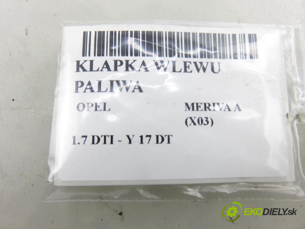 OPEL MERIVA A nadwozie wielkoprzestrzenne (MPV) (X03) HB 2004 55,00 1.7 DTI 75 - Y 17 DT 1686,00 Dvierka nádrže paliva 13123250 ; 468435664 (Kľučka dverí ostatné)