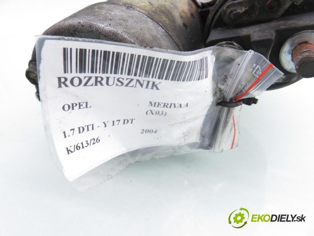 OPEL MERIVA A nadwozie wielkoprzestrzenne (MPV) (X03) HB 2004 55,00 1.7 DTI 75 - Y 17 DT 1686,00 Štartér 8971891181 ; S114829B (Štartér)