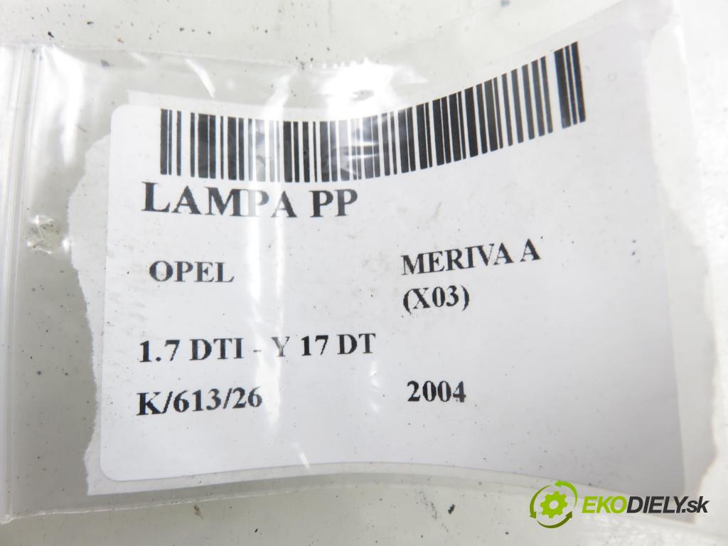 OPEL MERIVA A nadwozie wielkoprzestrzenne (MPV) (X03) HB 2004 55,00 1.7 DTI 75 - Y 17 DT 1686,00 světlo PP
