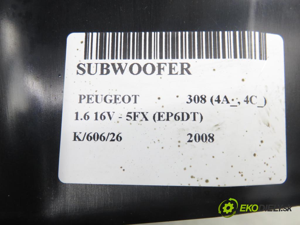 PEUGEOT 308 (4A_, 4C_) HB 2008 110,00 1.6 THP 150 - 5FX (EP6DT) 1598,00 subwoofer 9660046177 (Audio zariadenie)
