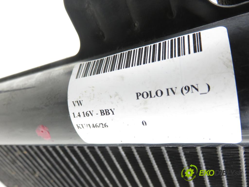 VW POLO (9N_) HB 2002 55,00 1.4 16V 75 - BBY 1390,00 chladič klimatizácie 6Q0820411E (Chladič klimatizácie)