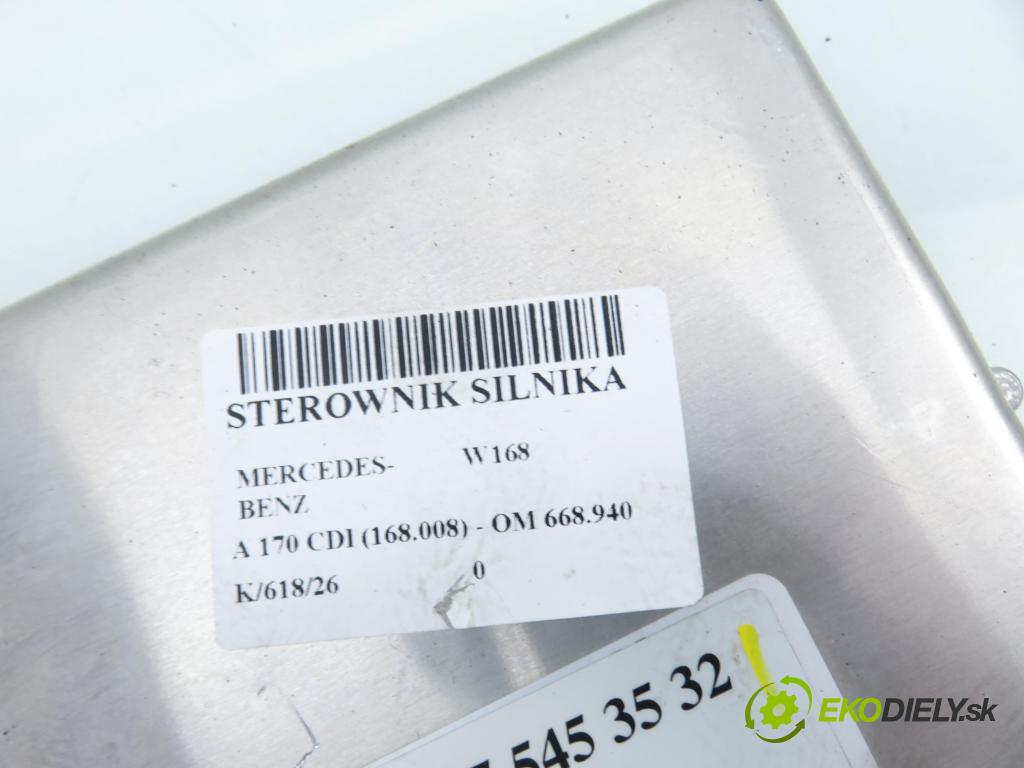 MERCEDES-BENZ KLASA A (W168) HB 1999 66,00 1.7 CDI 90 1689,00 Riadiaca jednotka Motor 0275453532