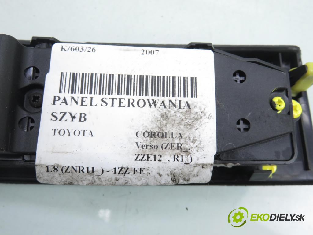TOYOTA COROLLA Verso (ZER_, ZZE12_, R1_) VAN 2007 95,00 1.8 (ZNR11_) 129 - 1ZZ-FE 1794,00 Panel ovládania okien 848200F030