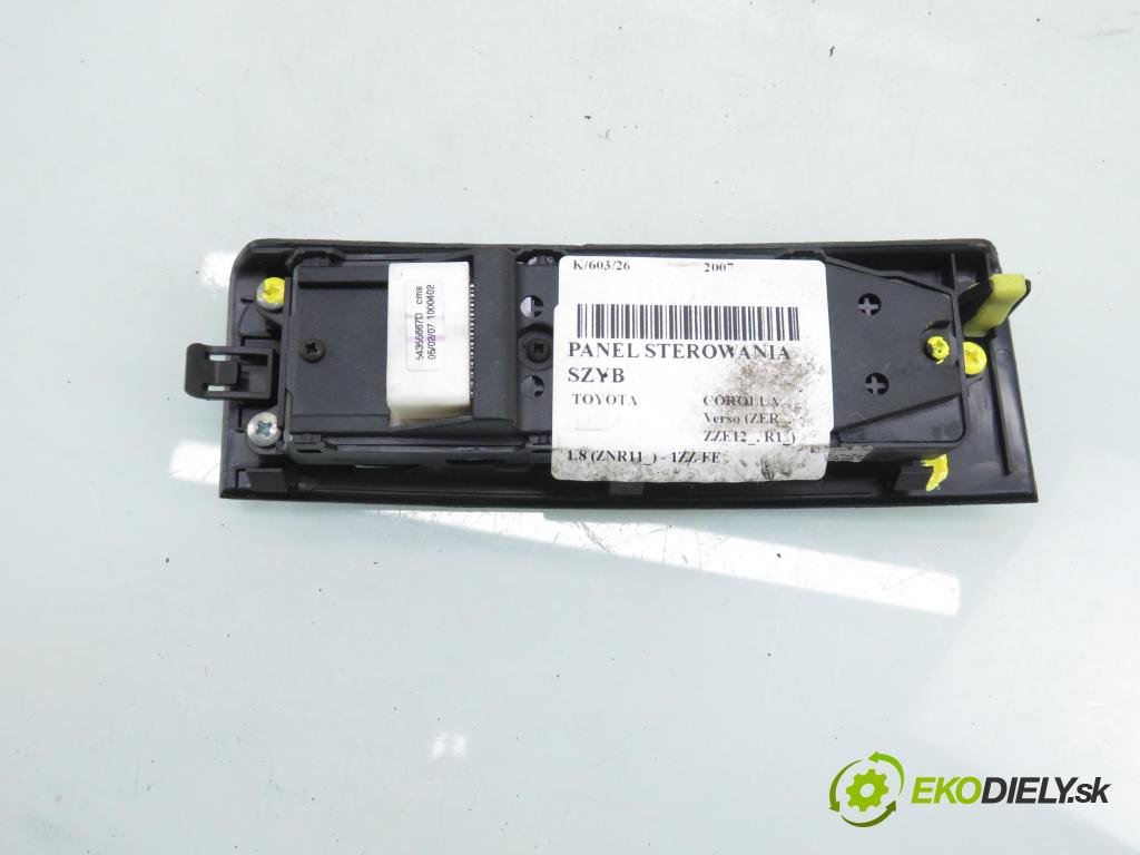 TOYOTA COROLLA Verso (ZER_, ZZE12_, R1_) VAN 2007 95,00 1.8 (ZNR11_) 129 - 1ZZ-FE 1794,00 Panel ovládania okien 848200F030