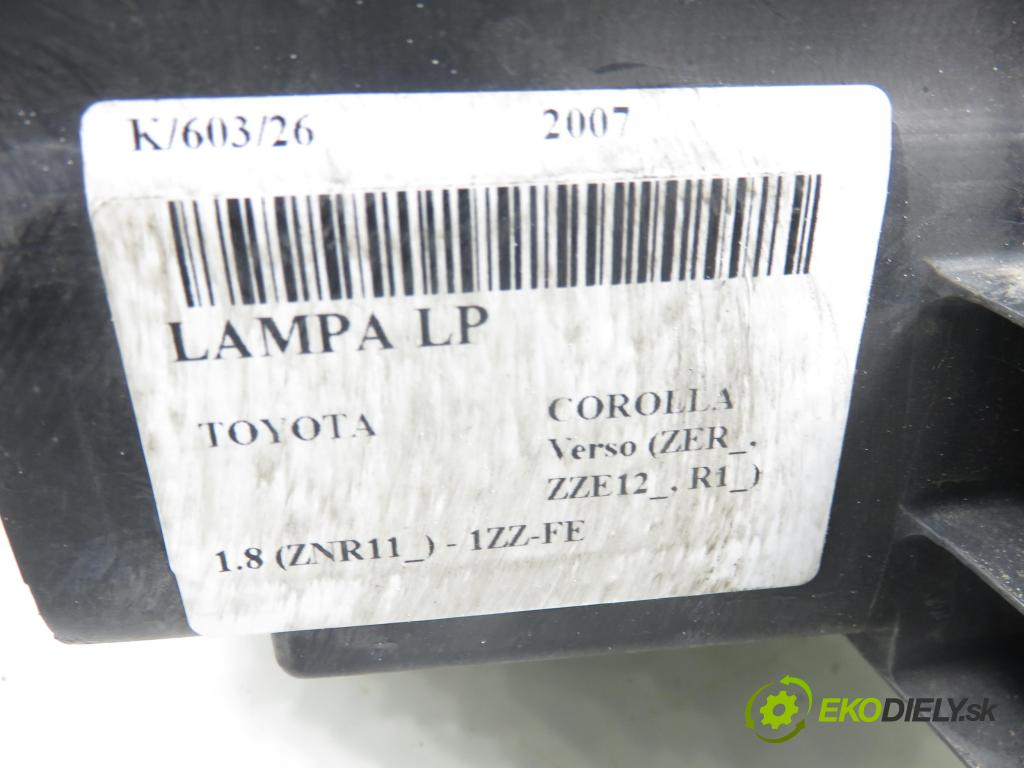TOYOTA COROLLA Verso (ZER_, ZZE12_, R1_) VAN 2007 95,00 1.8 (ZNR11_) 129 - 1ZZ-FE 1794,00 Svetlo LP P7105L