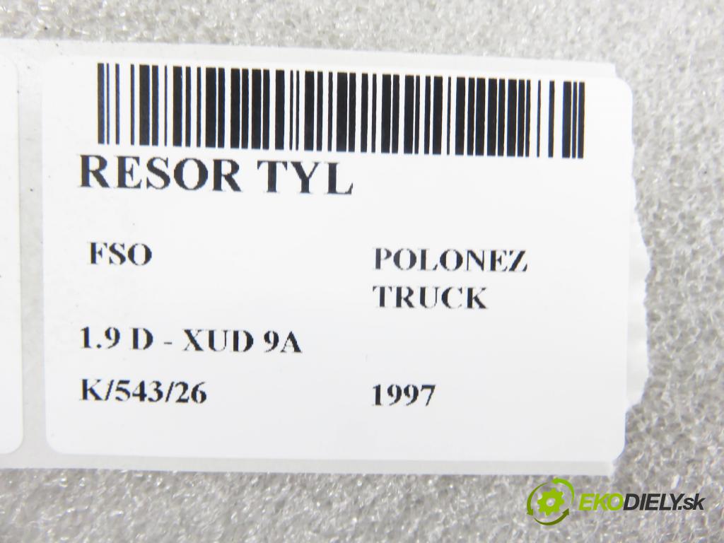 FSO POLONEZ TRUCK PICK-UP 1997 51,00 1.9 D 69 - XUD 9A (PSA) 1905,00 Listové pero zadné