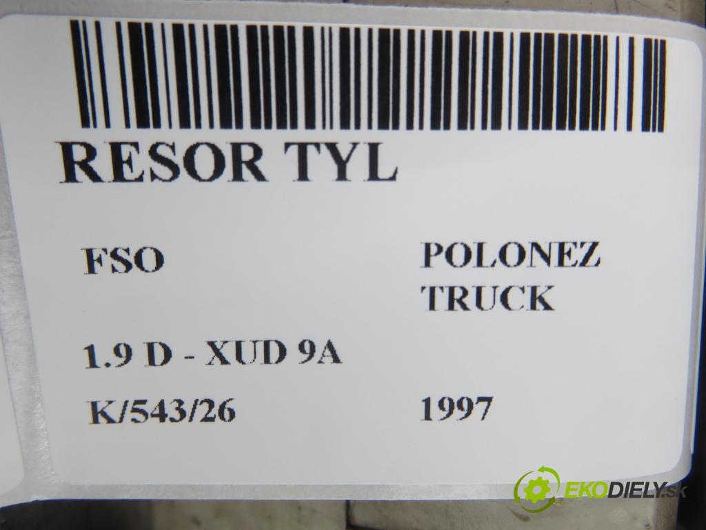 FSO POLONEZ TRUCK PICK-UP 1997 51,00 1.9 D 69 - XUD 9A (PSA) 1905,00 Listové pero zadné