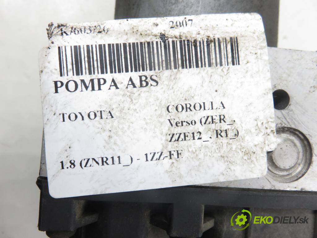 TOYOTA COROLLA Verso (ZER_, ZZE12_, R1_) VAN 2007 95,00 1.8 (ZNR11_) 129 - 1ZZ-FE 1794,00 Pumpa ABS 0265950130 ; 895410F010 (Pumpa ABS)