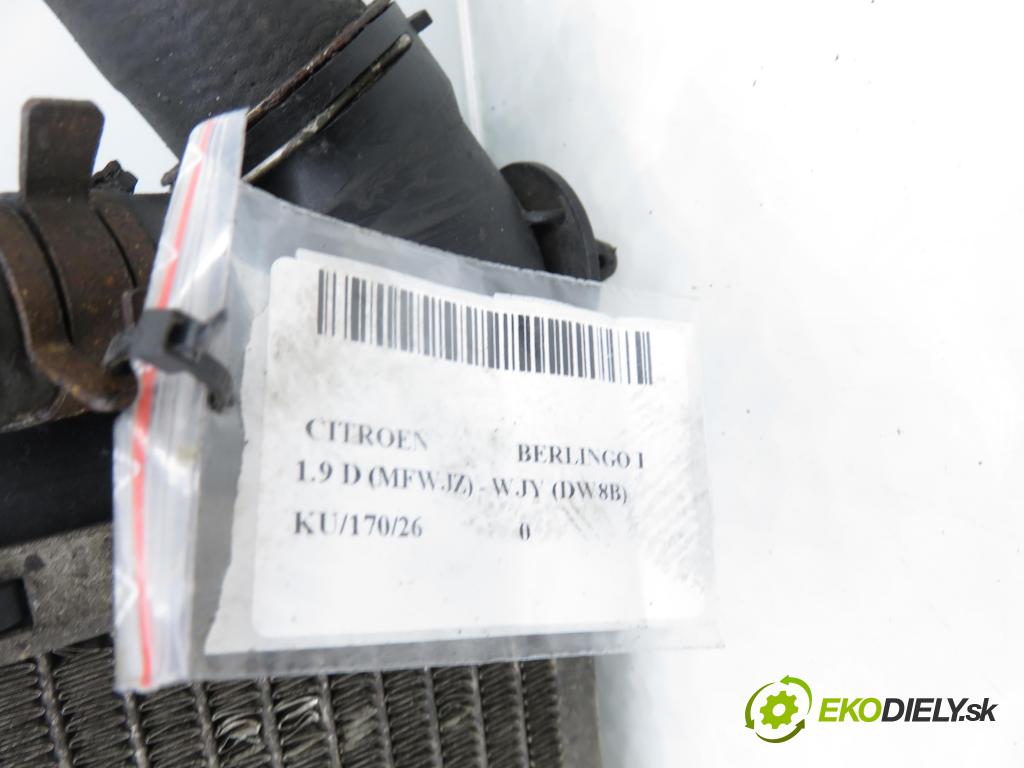 CITROEN BERLINGO / BERLINGO FIRST nadwozie wielkoprzestrzenne (MPV) KOMBIVAN 2001 51,00 1.9 D - WJY (DW8B) 1868,00 chladič vody