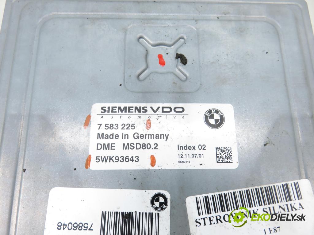 BMW 1 (E81) HB 2007 89,00 116 i 121 - N43 B16 A 1599,00 Riadiaca jednotka Motor 7583225 ; 5WK93643